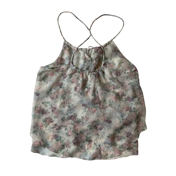 Abercrombie & Fitch Floral Sleeveless Strappy Sheer Flowy Top - Picture 3 of 5